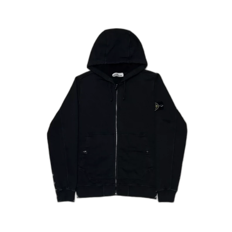 Stone Island Zip Hoodie Black Size M