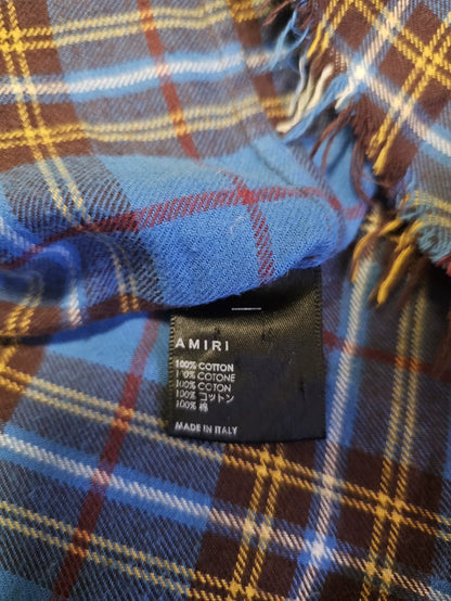 Amiri Blue Plaid Oversize Shirt-yf