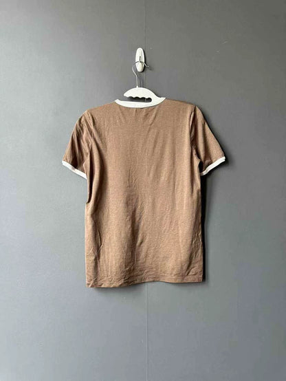 Celine Brown Velvet Short Sleeve Shirt