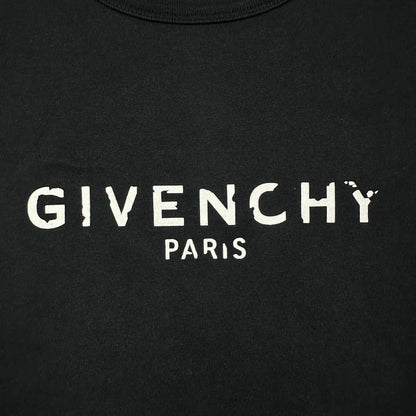 Givenchy Black Distressed Logo T-shirt-yf