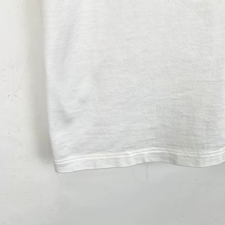 Celine White Letter Print Cotton T-Shirt
