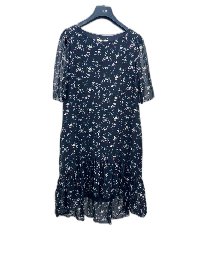 Saint Laurent Floral Silk Dress Size 36
