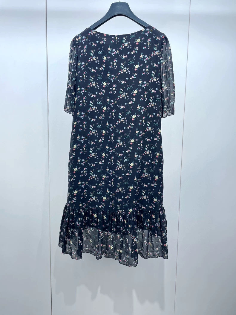 Saint Laurent Floral Silk Dress Size 36