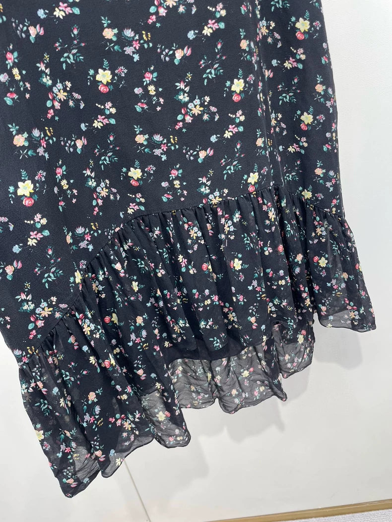 Saint Laurent Floral Silk Dress Size 36