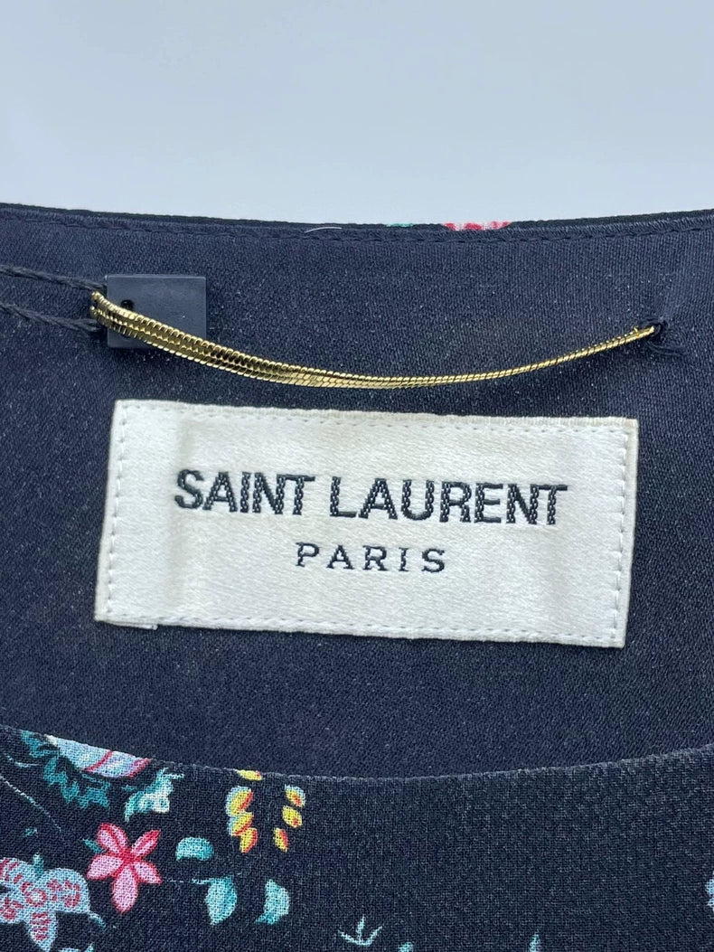 Saint Laurent Floral Silk Dress Size 36