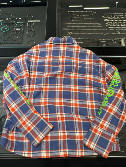 Chrome Hearts Red Blue Plaid Shirt Jacket-yf
