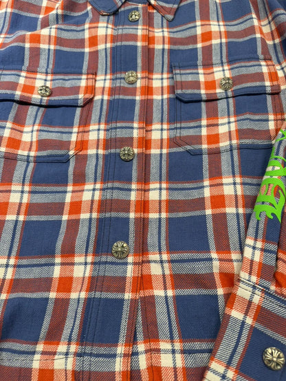 Chrome Hearts Red Blue Plaid Shirt Jacket-yf