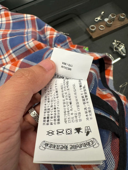 Chrome Hearts Red Blue Plaid Shirt Jacket-yf