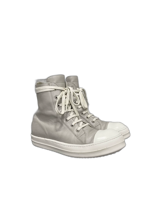 Rick Owens Grey High-Top Leather Sneakers-yf
