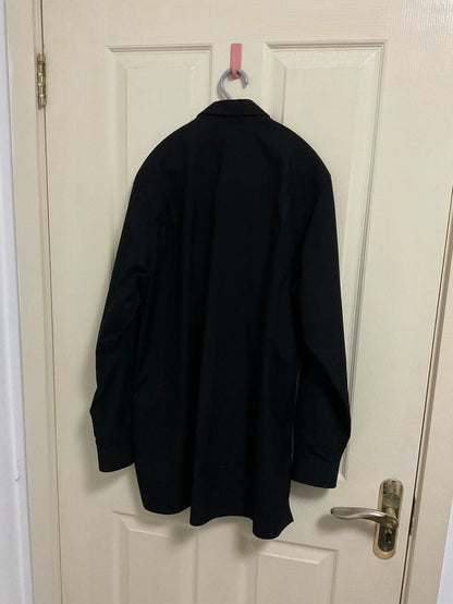 Black Print Oversized Shirt by Yohji Yamamoto