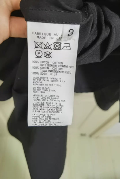 Black Print Oversized Shirt by Yohji Yamamoto