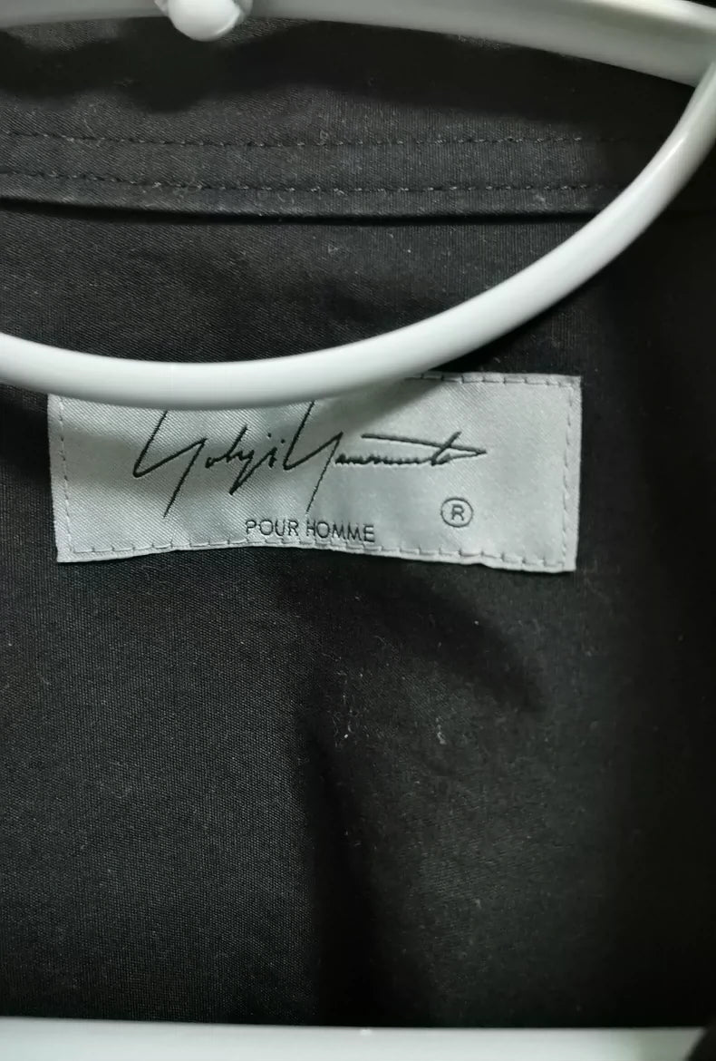 Black Print Oversized Shirt by Yohji Yamamoto