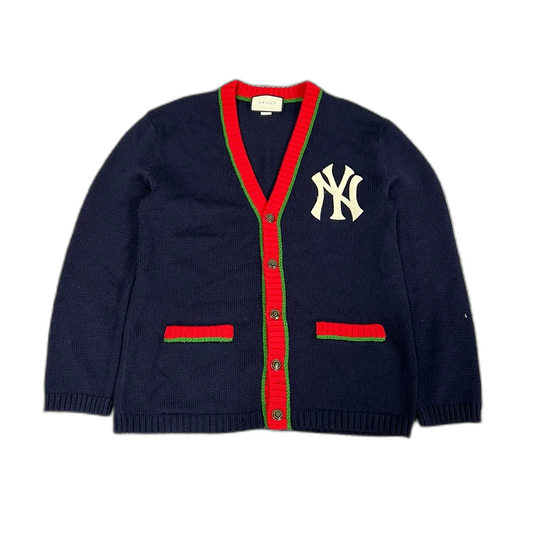 Gucci MLB Knit Cardigan in Navy Blue