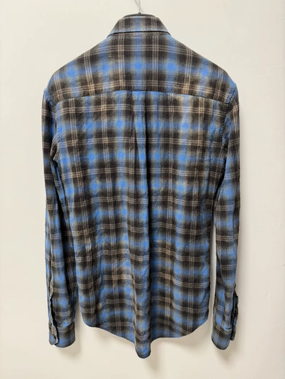 Saint Laurent Blue Black Check Shirt