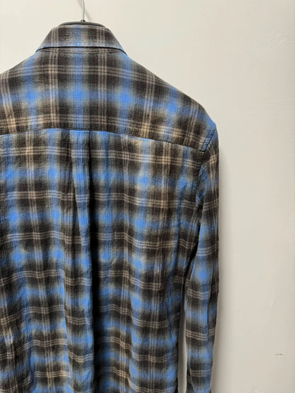 Saint Laurent Blue Black Check Shirt