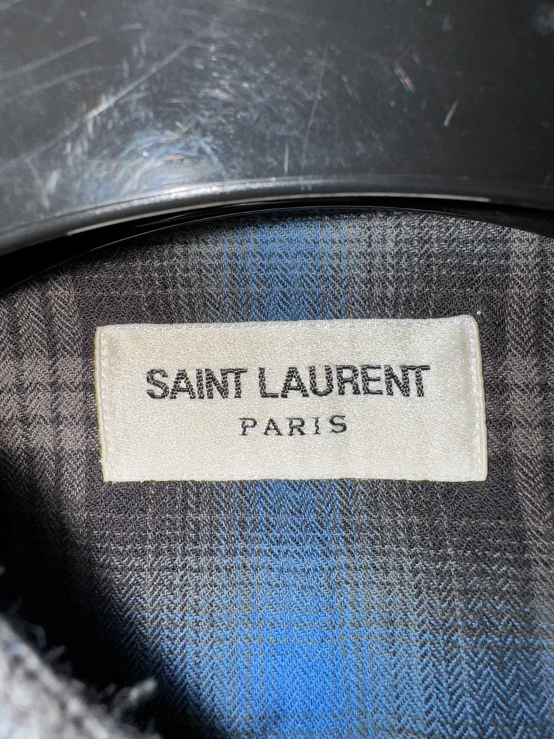 Saint Laurent Blue Black Check Shirt