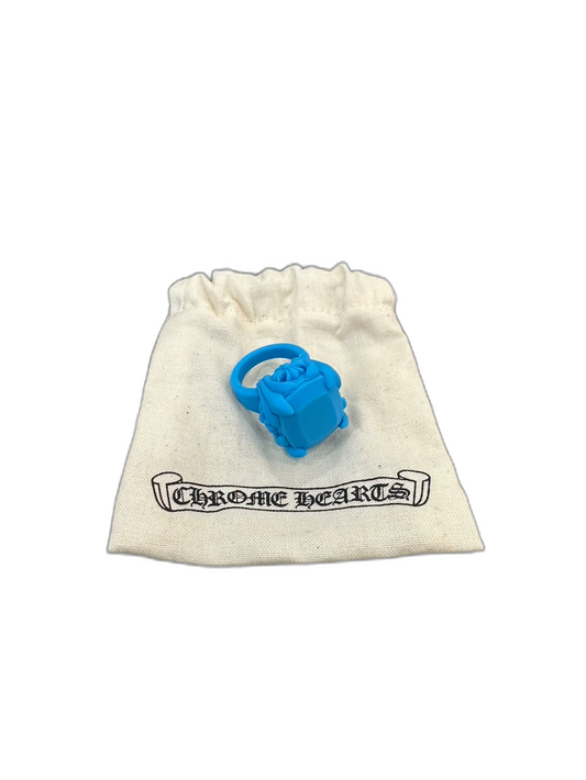 Chrome Hearts Blue Resin Cross Ring US7