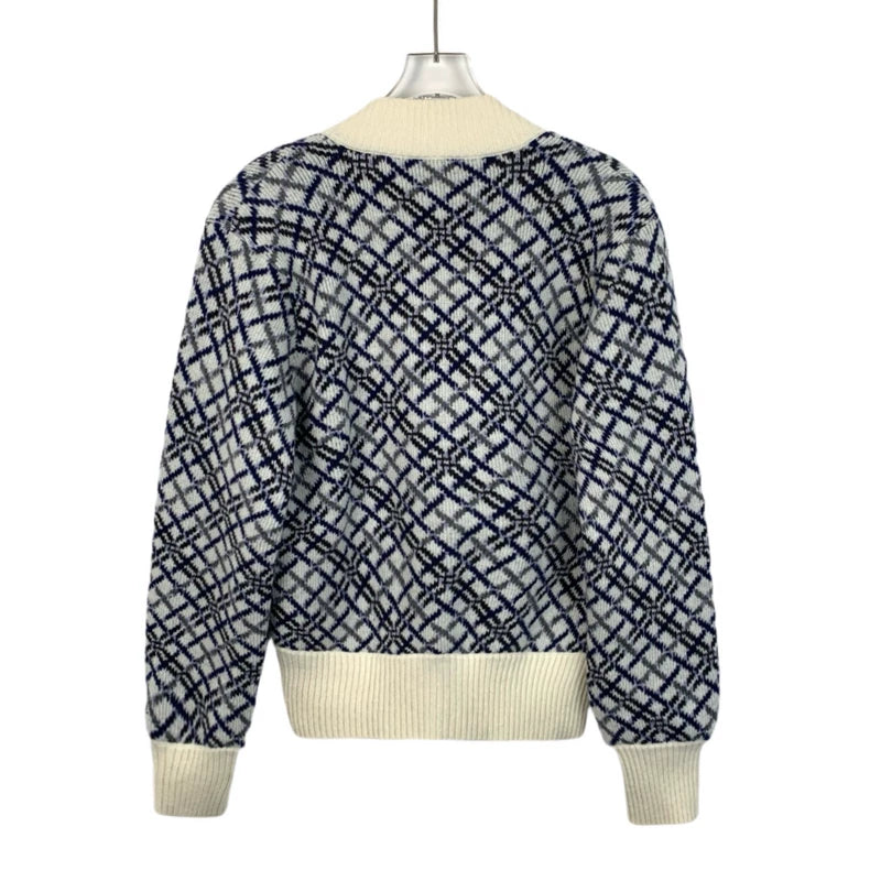 Saint Laurent Patterned Wool Knit Cardigan