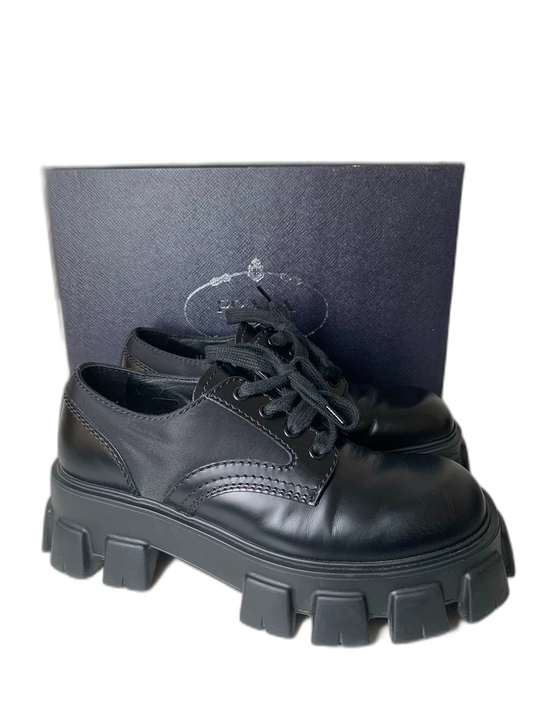Prada Monolith Thick Sole Derby Shoes