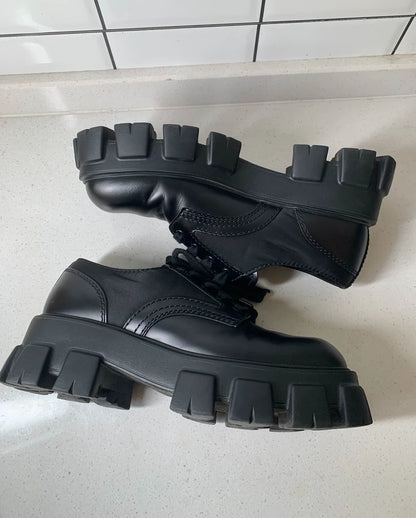 Prada Monolith Thick Sole Derby Shoes