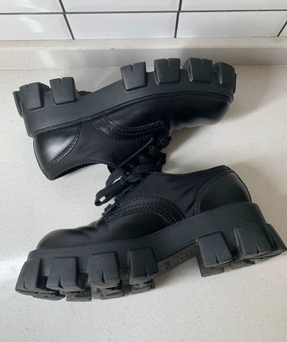 Prada Monolith Thick Sole Derby Shoes