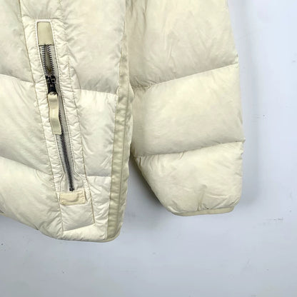 Stone Island Cream Logo Hooded Jacket L