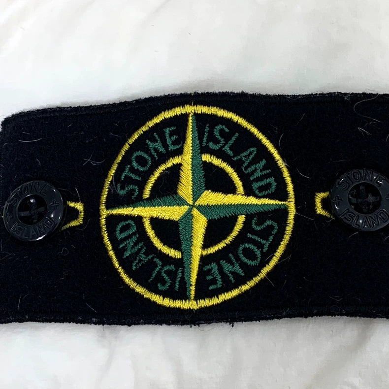 Stone Island Cream Logo Hooded Jacket L