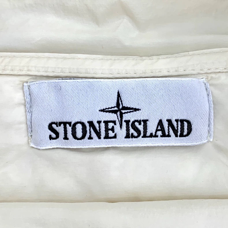 Stone Island Cream Logo Hooded Jacket L