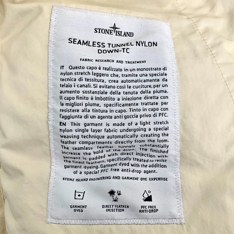 Stone Island Cream Logo Hooded Jacket L