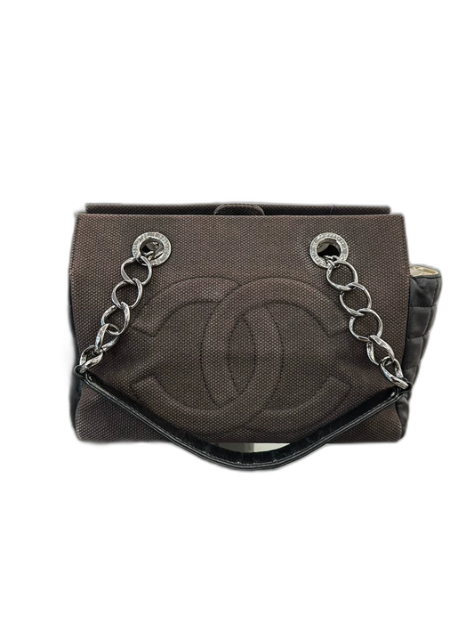 Chanel Brown Canvas Tote Bag