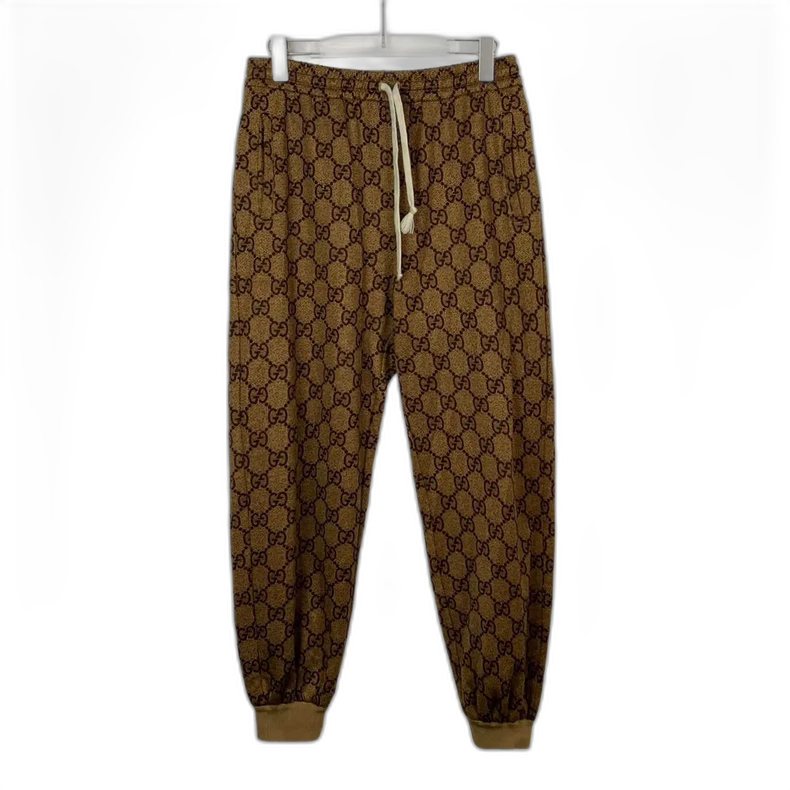 Gucci Brown Logo Drawstring Pants