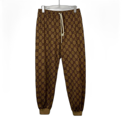 Gucci Brown Logo Drawstring Pants