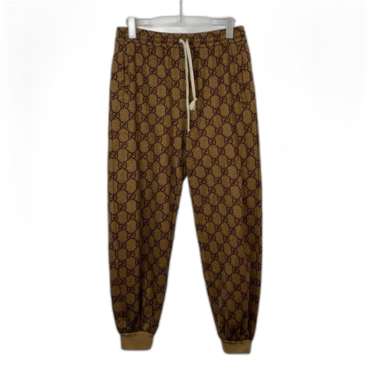 Gucci Brown Logo Drawstring Pants