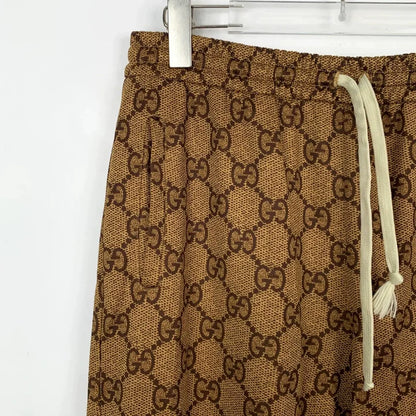 Gucci Brown Logo Drawstring Pants