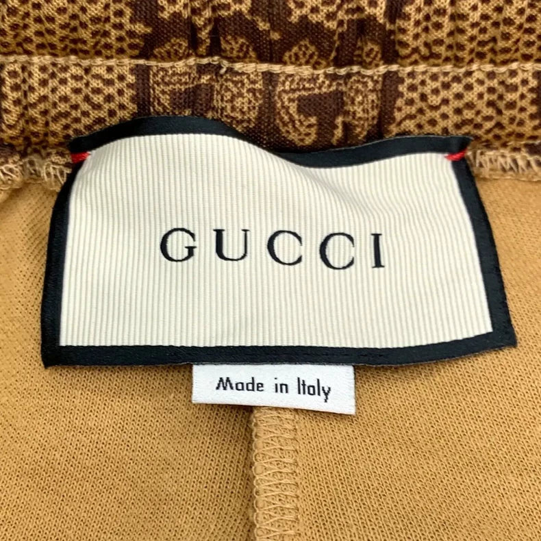 Gucci Brown Logo Drawstring Pants
