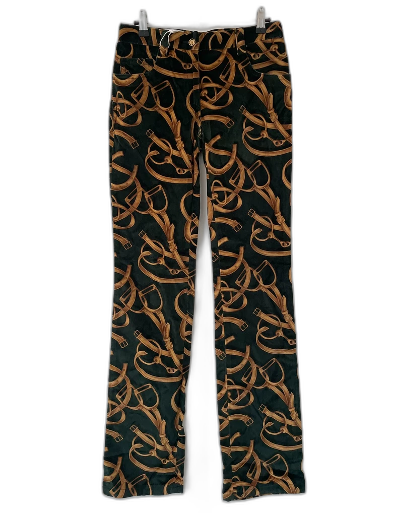 Velvet Floral Print Long Pants