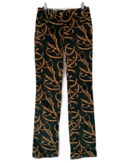 Velvet Floral Print Long Pants