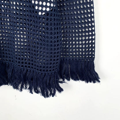 Christian Dior Navy Knit Long Sleeve Top