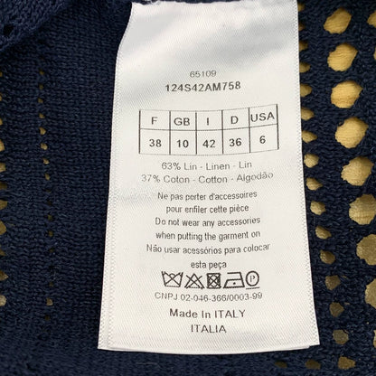 Christian Dior Navy Knit Long Sleeve Top