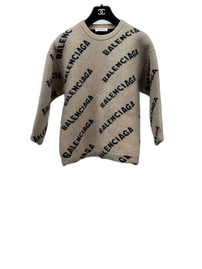 Balenciaga Logo Knit Wool Sweater