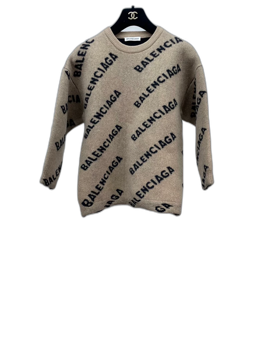 Balenciaga Logo Knit Wool Sweater