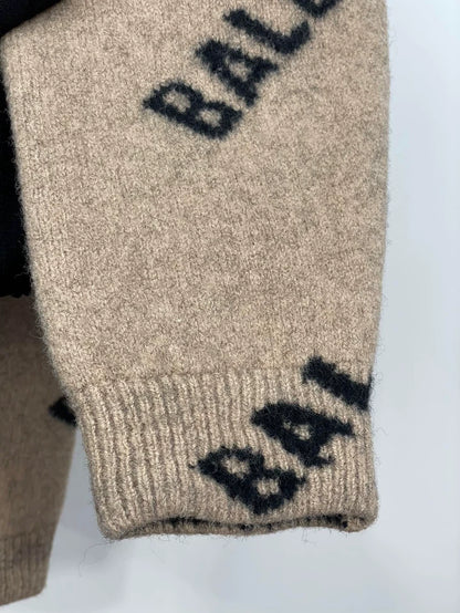 Balenciaga Logo Knit Wool Sweater
