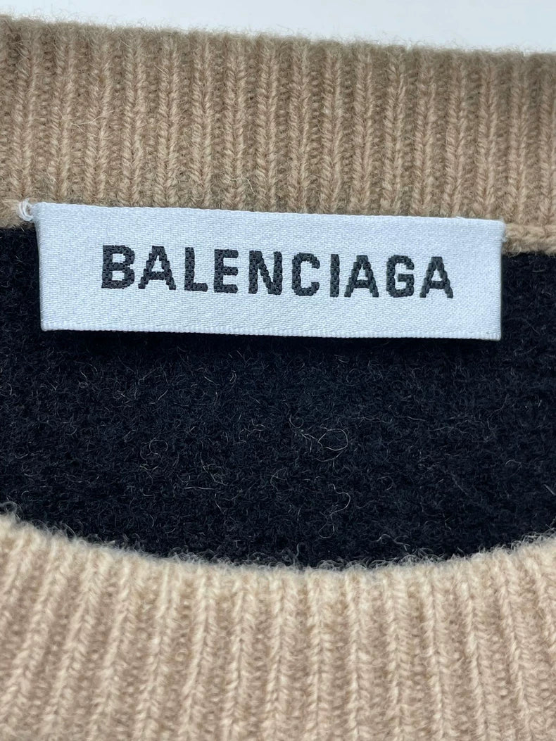 Balenciaga Logo Knit Wool Sweater