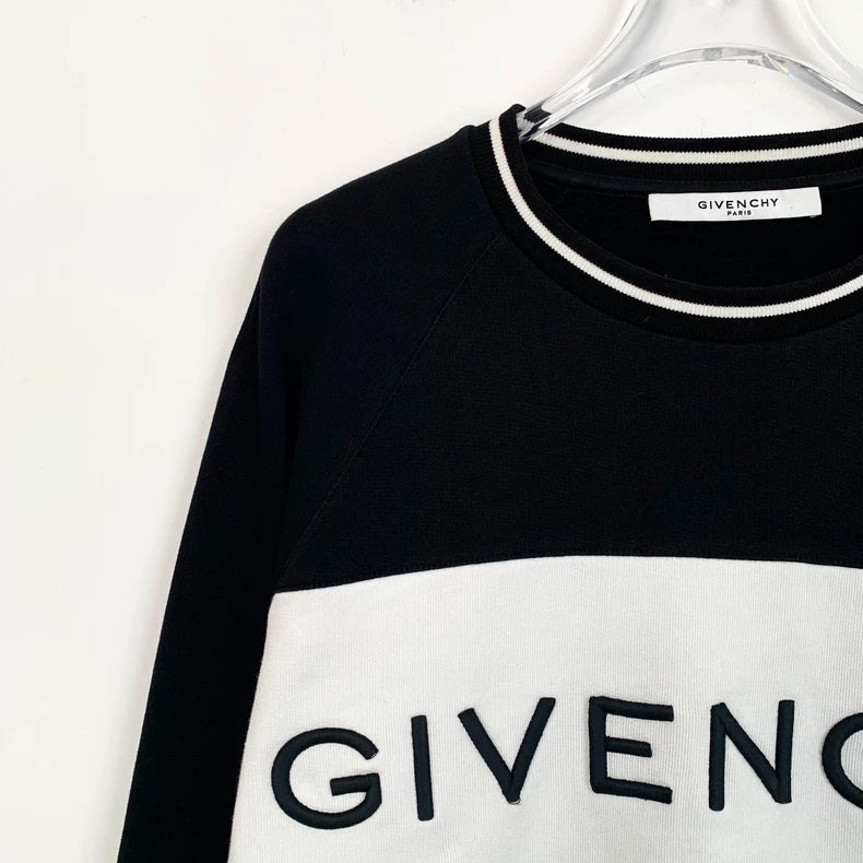 Givenchy Black Logo Embroidered Long Sleeve Sweatshirt