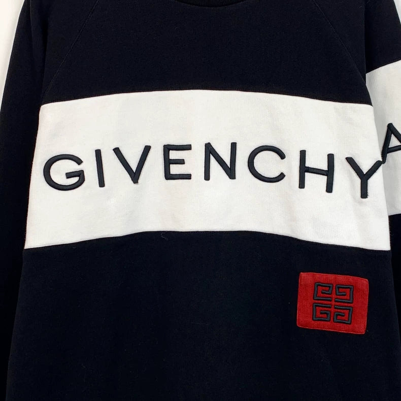 Givenchy Black Logo Embroidered Long Sleeve Sweatshirt