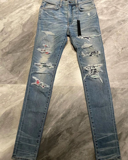 Amiri Blue Watercolor Effect MX1 Denim Pants