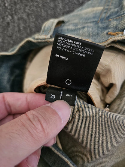 Amiri Yellow Clay Washed Paint Splatter Jeans-yf