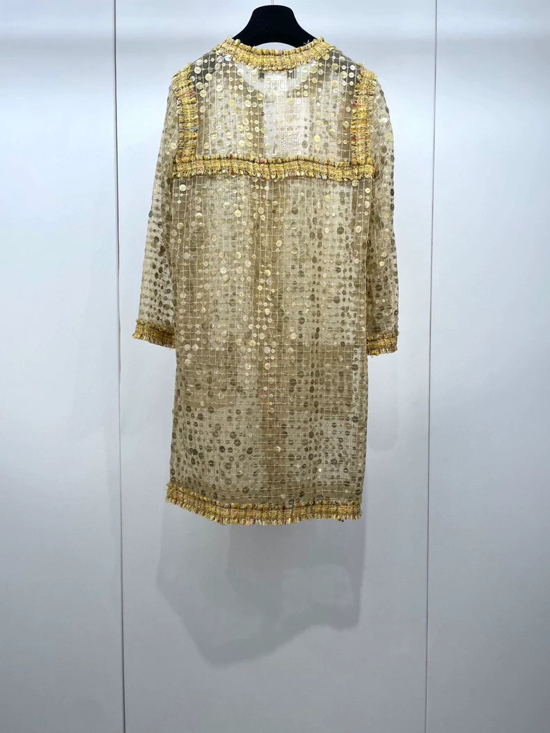Chanel Gold Sequined Fringe Top