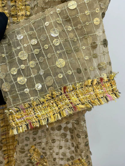 Chanel Gold Sequined Fringe Top