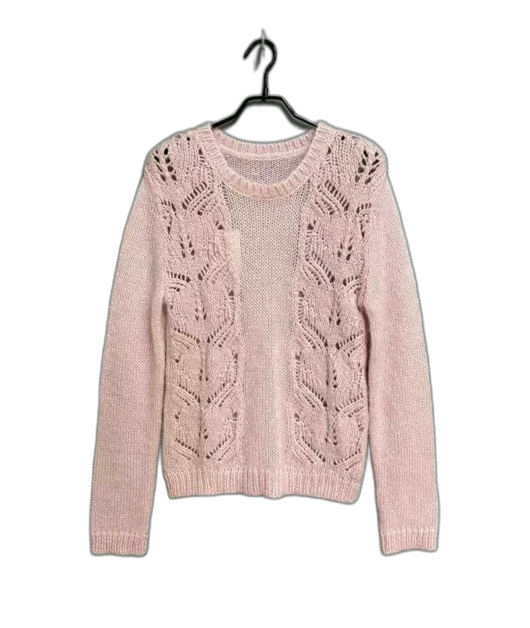 Pink Hollow Knit Sweater by Saint Laurent
